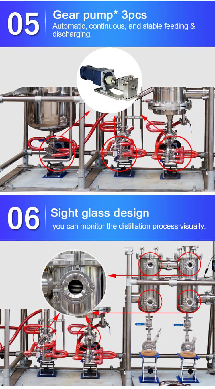 short path molecular distillation equipment gear pump
